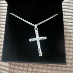 Silver Chain And Cross