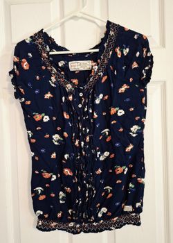 Women's Large Lee Cooper Blue Floral Shirt
