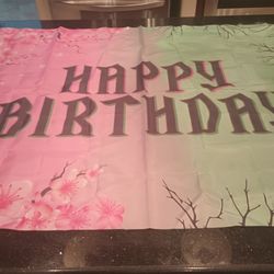 Happy Birthday Backdrop Banner. New