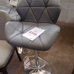 Gray Adjustable Bar Stool Sold As A Set Of 2 