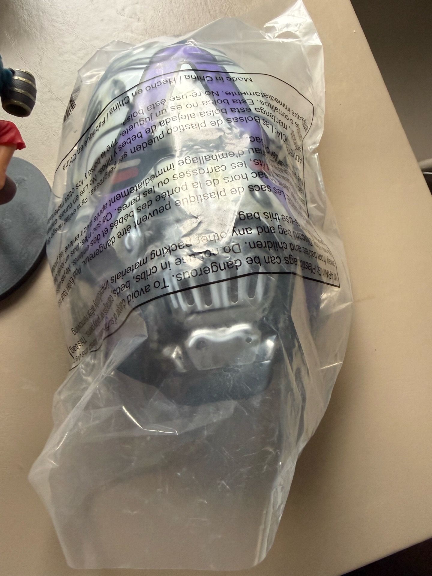Luffy figure and borderlands mask