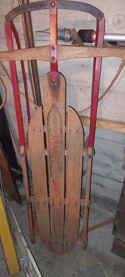 SLED--Unique Vintage Yankee Clipper Flexible Flyer Model 13-Wooden Sled 1940's - Vintage 