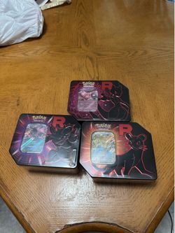 Pokemon TCG Destined Rivals Team Rocket Tin Set of 3 New/Sealed