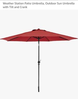 New Red 10 ft Patio Umbrella 🌂/ Sombrilla De Patio Roja 10 pies