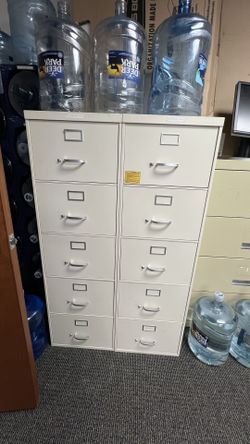 Vertical File Cabinet - Letter, 5 Drawer, Tan