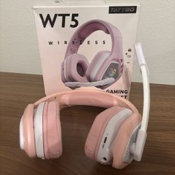 New! Pink Wireless Gaming Headphones 