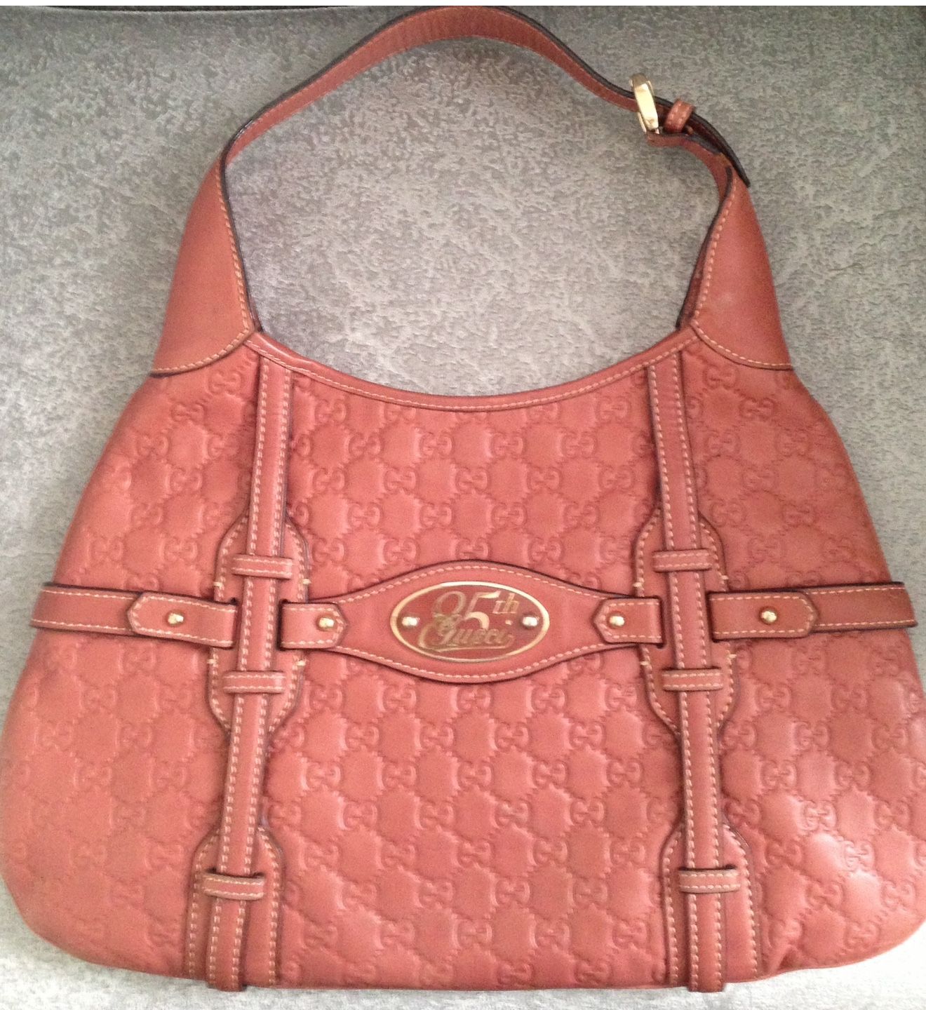 Large Soft Pink Real Leather Shoulder Bag 