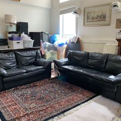 All Italian Leather Sofa And Loveseat Set