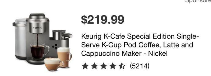 Keurig K-cafe Coffee Cappuccino Maker
