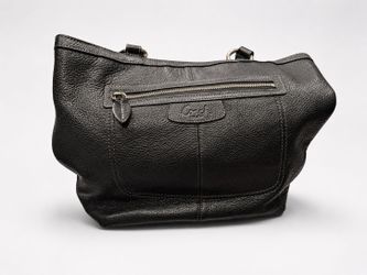 Authentic Coach Black Pebble Leather Tote Shoulder Bag