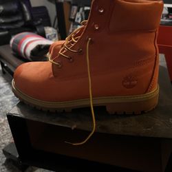 Kids Orange Timberland Boots
