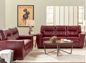 New red Crimson sofa and loveseat with free same day delivery,cash on arrival