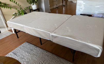 Twin bed with metal frame