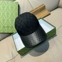 Men's black baseball cap with unique embossed logo on the brim