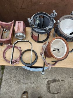 Assortment  of like old move theater  lamp parts