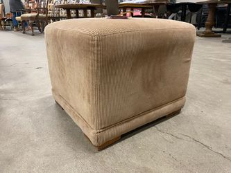 Light Brown Courduroy Cube Ottoman