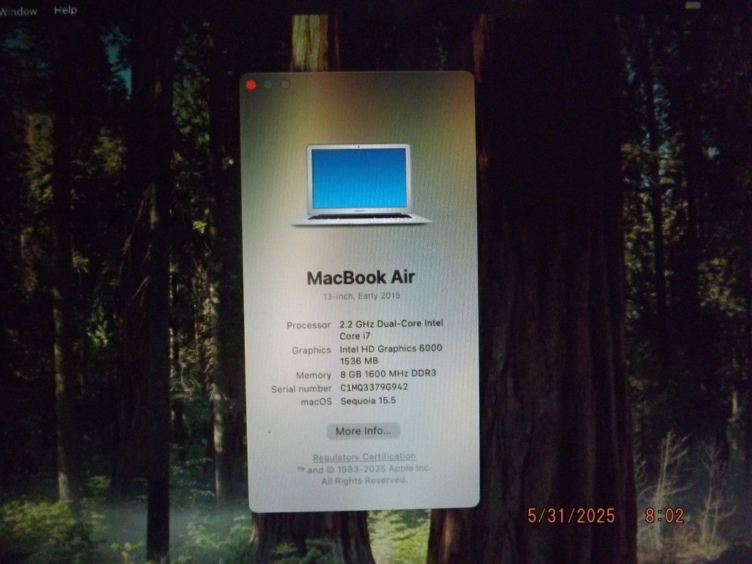 MacBook本体 Sequoia Win11 MacBookAir 2015 13