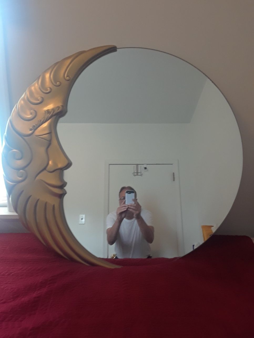3' x 3' Vintage Gold Moon mirror