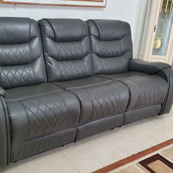 Leather Living Room Recliner Sofa