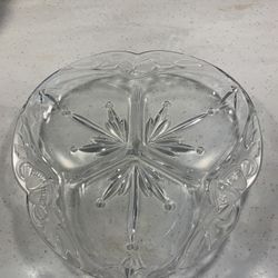 Christmas snack plate etched designs