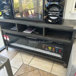 TV STAND WITH ELECTRIC FIREPLACE, TV STAND -NEW-