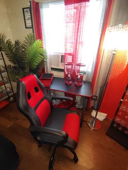 Red & Black Desk, Chair, & Kitchen Accessories – Bundle Deal!