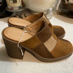 Universal Thread Patchwork Block Heel Mules Size 9