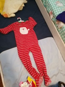 New christmas santa sleepwear sz 5T footies pajamas