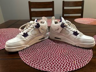 Air Jordan 4 White Purple Sneakers