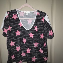 Pink stars women's tshirt