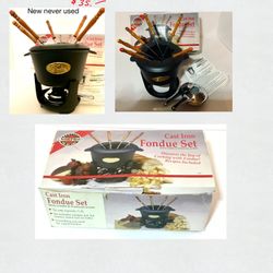 Fondue Pot Set - Cast Iron