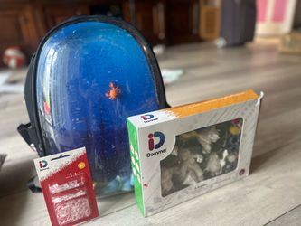 Backpack and box with new attachable toys