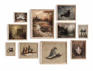Halloween Canvas Wall Art Print Set of 10 🧙🏻‍♀️