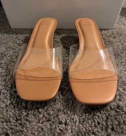Target clear kitten heel sandals - sz 6