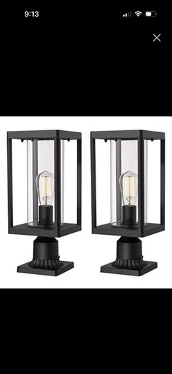 Beionxii Outdoor Post Lantern, 20inch Large Modern Lamp Post Light Fixture (SR) MSRP: $138.99 - New