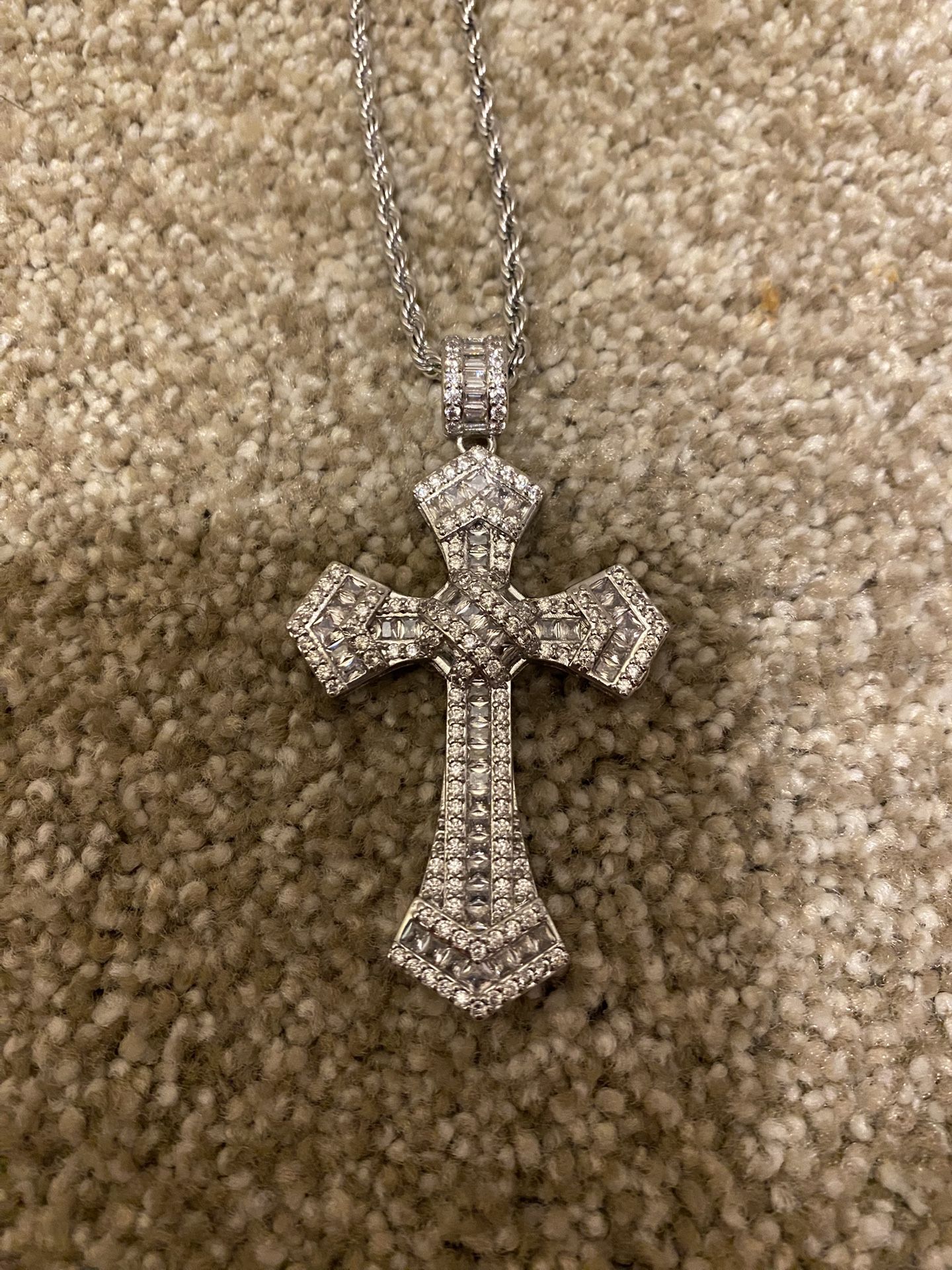 Moissanite Cross Chain