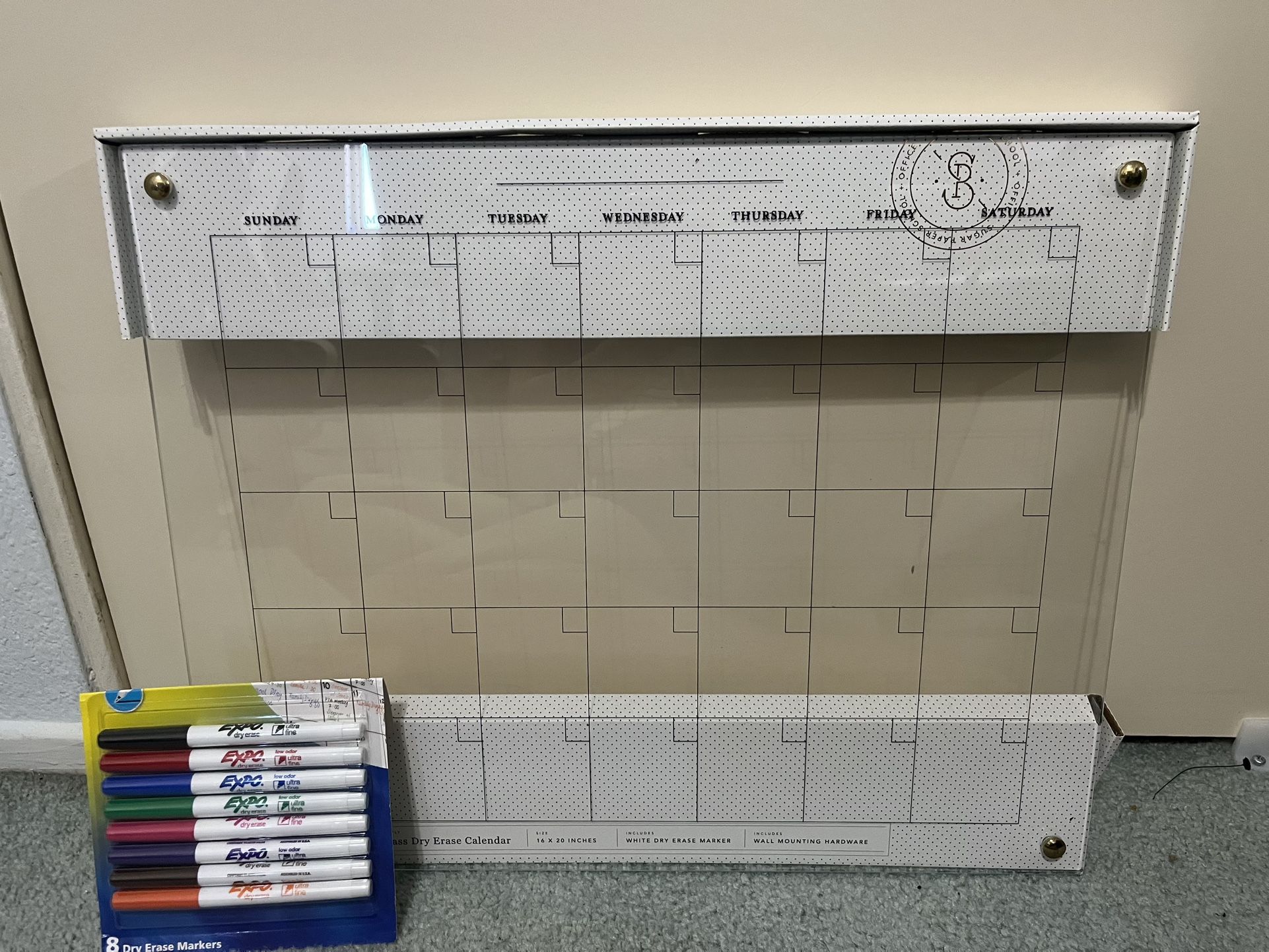 Wall Calendar With Dry Erase Markets