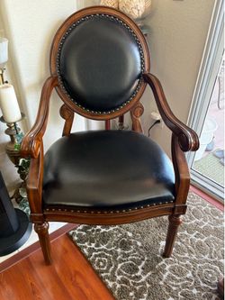 Classic Black Faux Leather Armchair