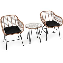 3 piece patio set Bistro conversation table chair
