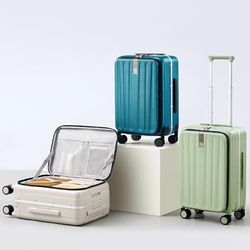 Hanke 20 Inch Carry On Luggage with Wheels PC Hard Shell Suitcase Top Opening Aluminum Frame Travel Luggage Suitcases for Woman Men Gifts.(Ivory White