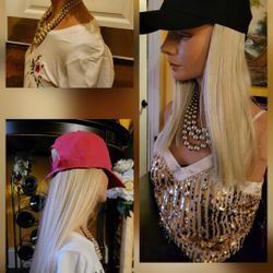 3 Hats With Hair Attached. $40 Each