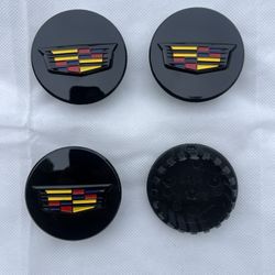 Set Of Cadillac Escalade ESV Wheel Center Cap Colour Crest Logo 