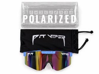 BRAND NEW PIT VIPER BLUE FRAME MULTI COLOR SUNGLASSES