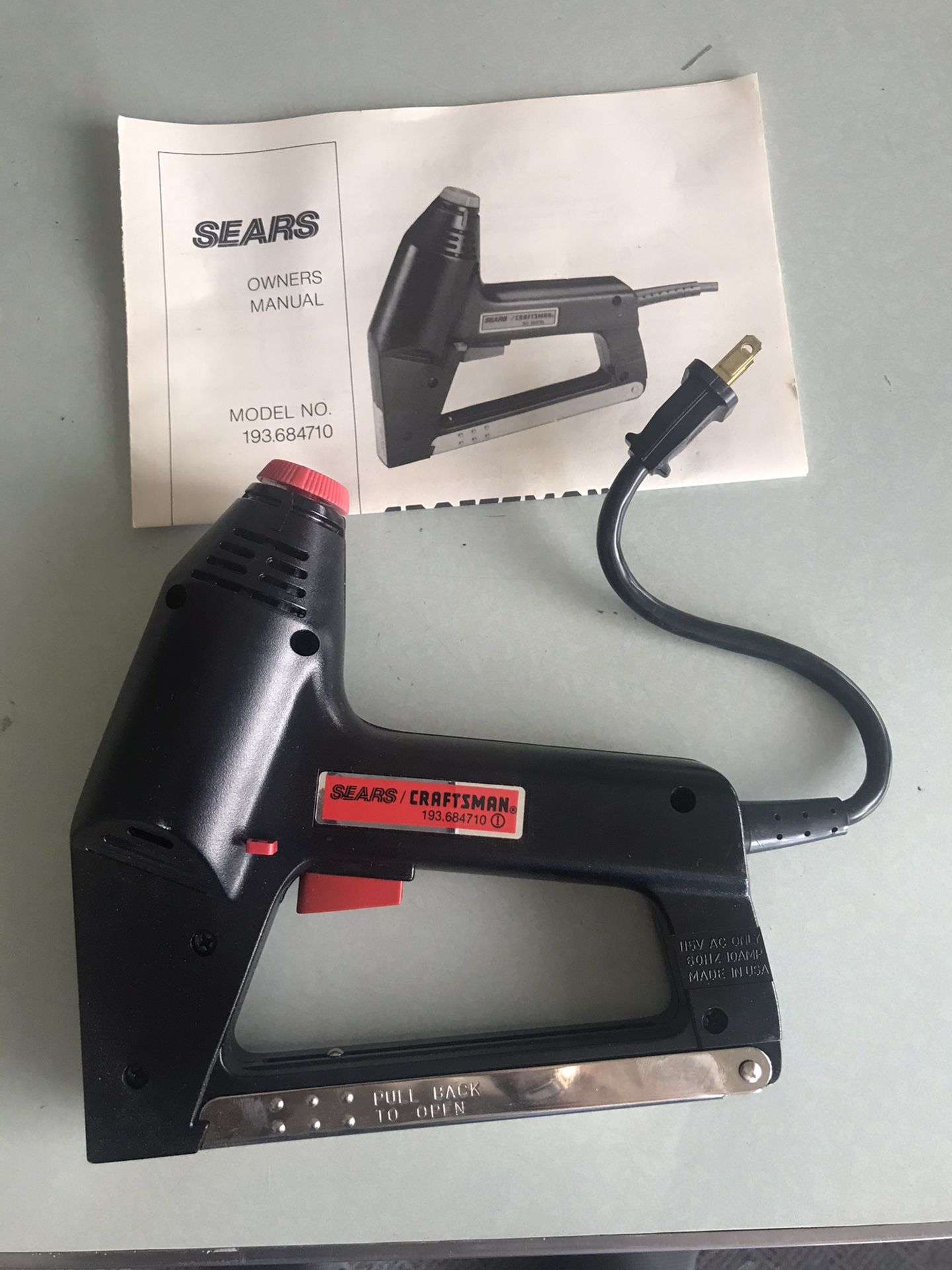 Craftsman electric staple nailer