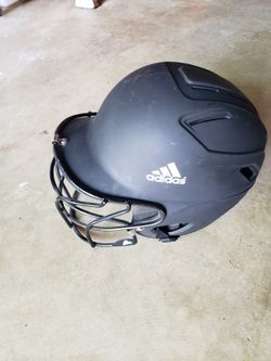 Black Adidas Softball Helmet With Face Shield