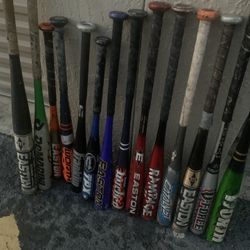 Large Assortment Of Baseball Bats Softball Tball! 