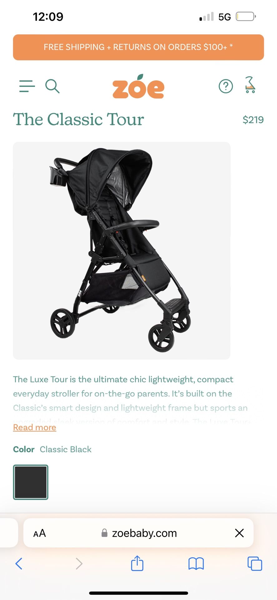 ZOE Lightweight Classic Tour Stroller