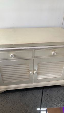 Cream Wood Sideboard Cabinet with Drawers