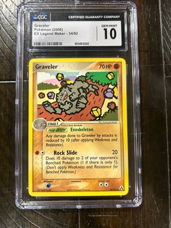 CGC 10 Gem Mint Graveler 34/92 EX Legend Maker ENG 2006 Pokemon TCG 👑