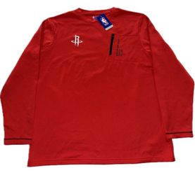 Houston Rockets Red Long Sleeve Warm Up Sweatshirt Mens XL New